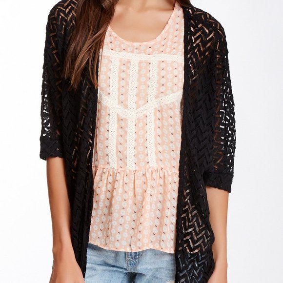 Elodie Chevron Open Weave Cardigan (Junior) - Picture 1 of 6